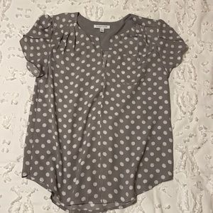 Gray polka dot blouse
